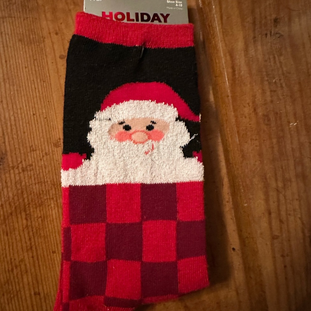 Holiday Editions Santa Socks - Red and Black